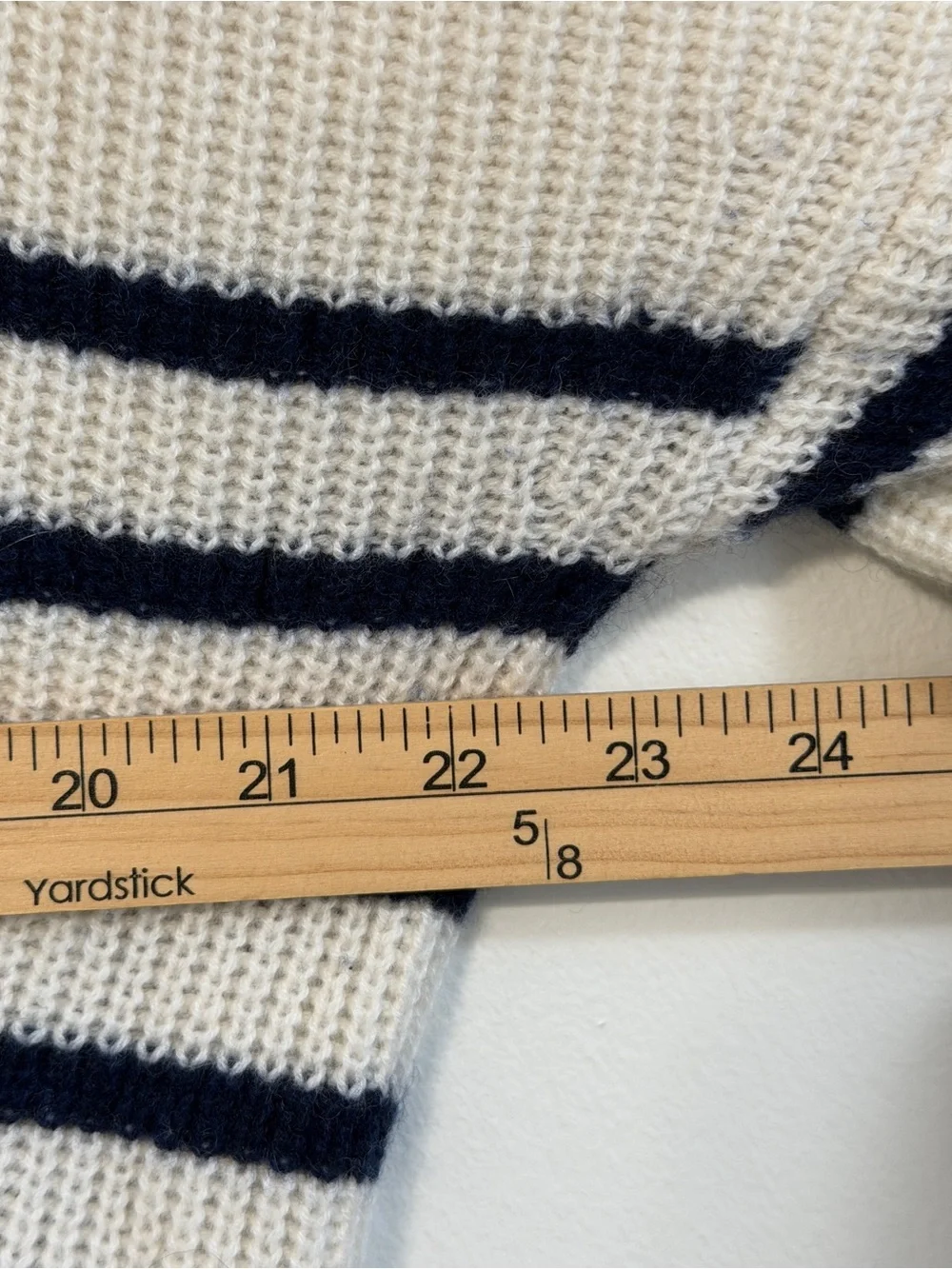 Vineyard Vines Cashmere Striped Polo Sweater Womens Size Large Navy White